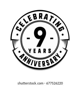 9 years anniversary logo template. Vector and illustration.