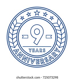 9 years anniversary logo template. 