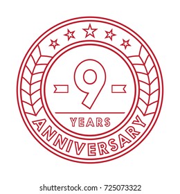 9 years anniversary logo template. 