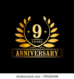 9 years anniversary logo template.