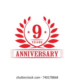 9 years anniversary logo template.
