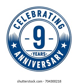 9 years anniversary logo. Vector and illustration.