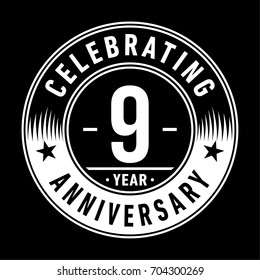 9 years anniversary logo. Vector and illustration.