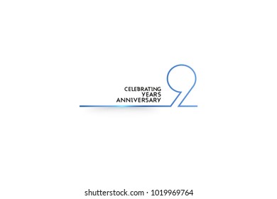 9 Years Anniversary logotype with blue colored font numbers made of one connected line, isolated on white background for company celebration event, birthday