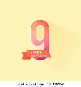 9 Years Anniversary with Low Poly Design