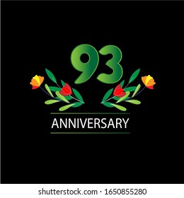 9 Years anniversary. Vector design greeting card with decorative floral for celebration