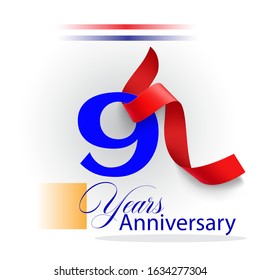  9 Years Anniversary Vector Template Design Illustration