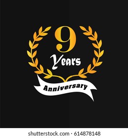 9 years anniversary.vector illustration.eps10.