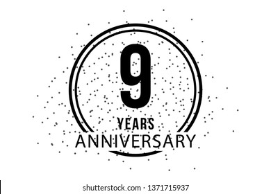 9 years annyversary celebration - VECTOR ILLUSTRATION