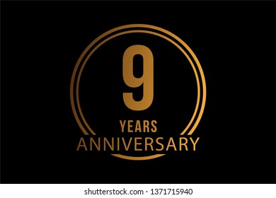 9 years annyversary celebration - VECTOR ILLUSTRATION