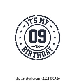 9 years birthday design, It's my 9th birthday