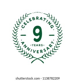 9 years design template. 9th vector and illustration.