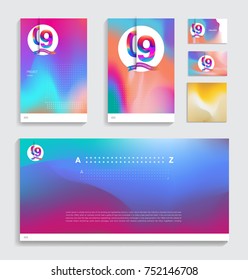 9 years. Set of Anniversary design layout , template design for web, game ,Creative poster, booklet, leaflet, flyer, magazine, invitation card