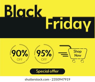 90% and 95% off black friday shop now special offer yellow