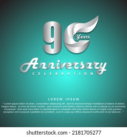 90 Anniversary celebration 3D vector template design illustration
