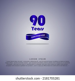 90 Anniversary celebration 3D vector template design illustration