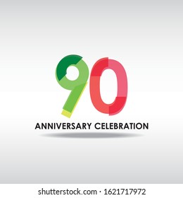 90 anniversary celebration vector concept template design