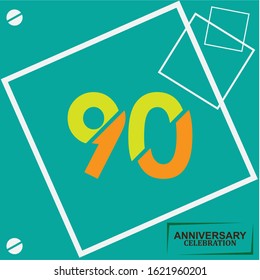 90 anniversary celebration vector concept template design