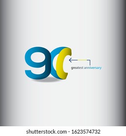 90 anniversary celebration vector concept template design illustrator
