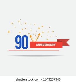 90 anniversary celebration vector concept template design illustration