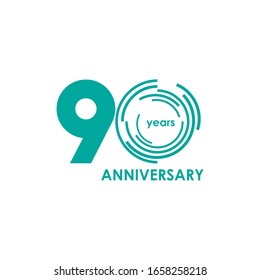 Ilustración de diseño de plantillas de concepto vectorial de celebración de 90 años