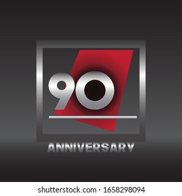 Ilustración de diseño de plantillas de concepto vectorial de celebración de 90 años