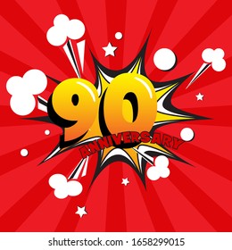 90 anniversary celebration vector concept design template illustration