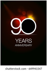 90 Anniversary Logo Celebration Isolated on dark Background