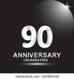 90 anniversary logo vector template. Design for banner, greeting cards or print