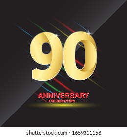 90 Jubiläum Logo-Vektorillustration Vorlage. Design für Banner, Grußkarten oder Print