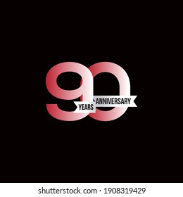 90 Anniversary logotype design, Celebrating Anniversary Colorful Logo for celebration event, invitation, greeting, web template, Flyer and booklet, Play symbol, Colors logo vector