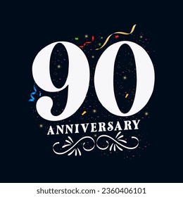 90 Anniversary luxurious Golden color 90 Years Anniversary Celebration Logo Design Template