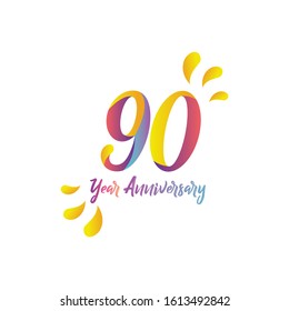 90 anniversary vector concept template design