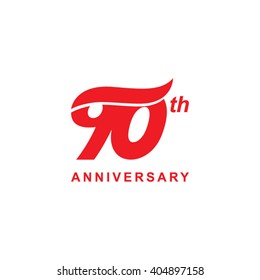 90 anniversary wave logo red