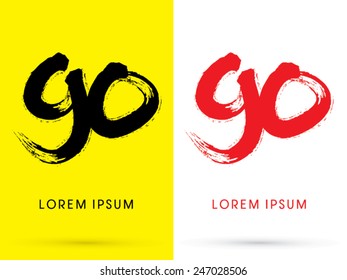 90 ,Chinese brush grunge font ,designed using black and red brush handwriting, logo, symbol, icon, graphic, vector.