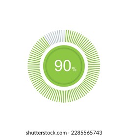 90% circle diagrams Infographics vector, 90 Percentage ready to use for web design ux-ui.