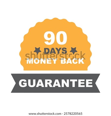 90 Day Money Back Guarantee Sign, Stamp, Seal, Vector, Badge, Sticker, Label.
