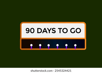 90 days to go, icon, stile, timer, countdown, clock, time,  background, template, 90 days to go, countdown, sticker, left banner, business, sale, label button
