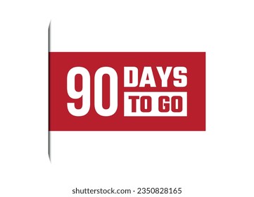 90 days to go red banner design vector illustration