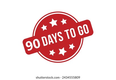 90 days to go red banner design vector illustration