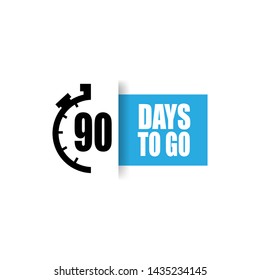 90 days to go. Vector stock illustration.