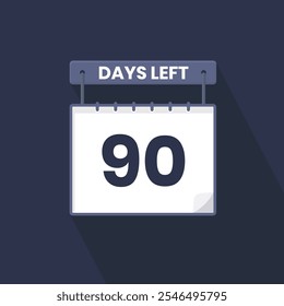 90 Tage Countdown für Verkaufsförderung. Noch 90 Tage bis zum Werbebanner