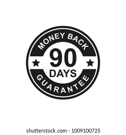 90 Days Money Back Guarantee Icon black Color