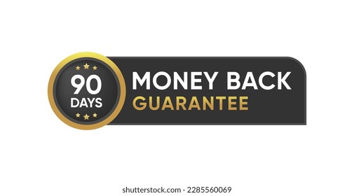 90 days money back guarantee Label Banner icon design