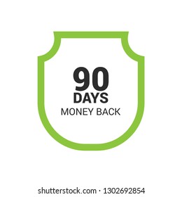 90 Days Money Back Shield.rubber stamp, label, badge, logo,seal. Designed for your web site design, logo, app, UI