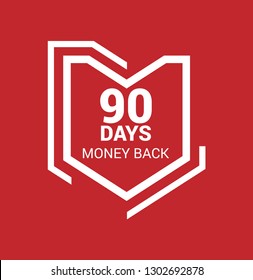 90 Days Money Back Shield.rubber stamp, label, badge, logo,seal. Designed for your web site design, logo, app, UI