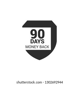 90 Days Money Back Shield.rubber stamp, label, badge, logo,seal. Designed for your web site design, logo, app, UI