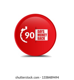 90 Days money back sign - emblem, label, badge,sticker, logo. Designed for your web site design, logo, app, UI