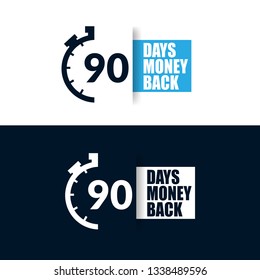 90 Days money back sign - emblem, label, badge,sticker, logo. Designed for your web site design, logo, app, UI