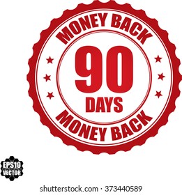 90 days money back stamp.Vector.